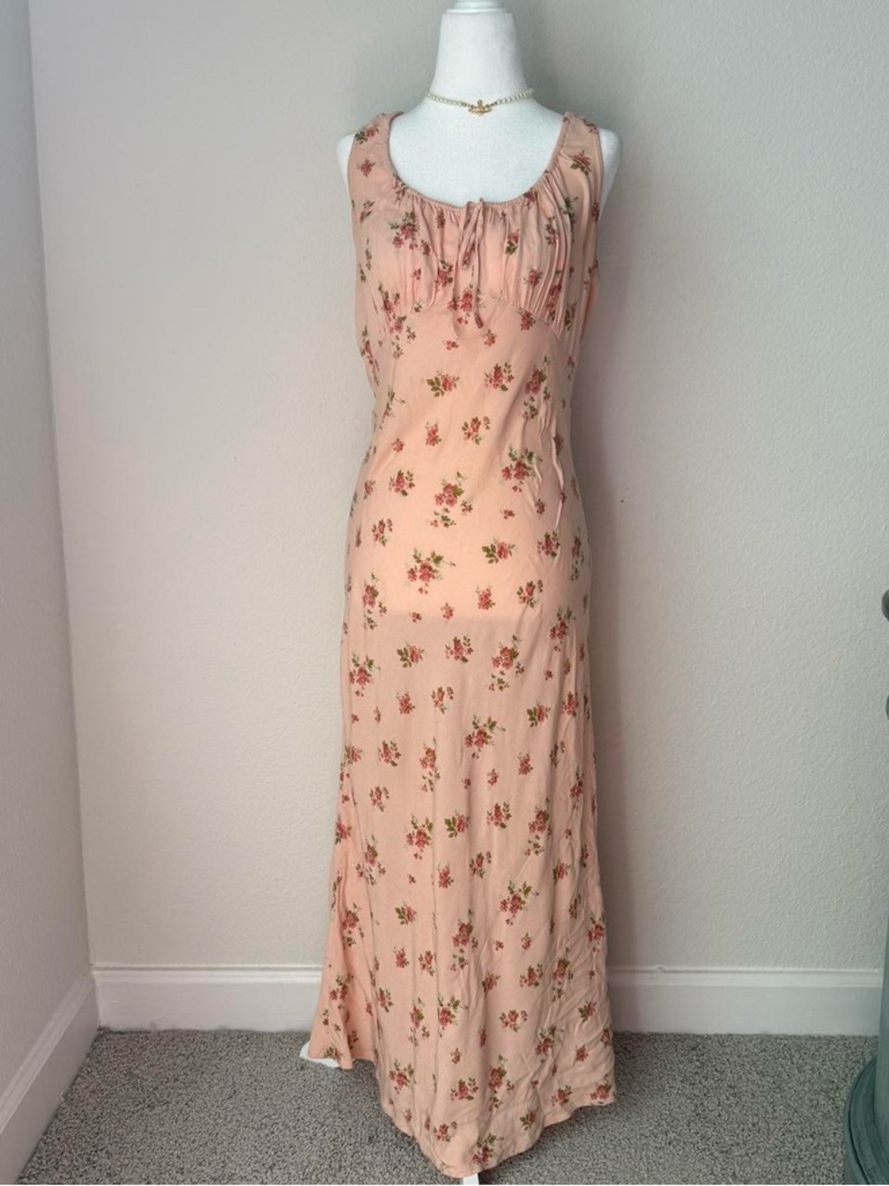 Reformation Laurel Pink Floral Midi Dress Spring Wedding Guest - Picture 3 of 6